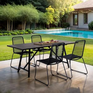 Koala and Shasta Black 5-Piece Metal Outdoor Dining Set