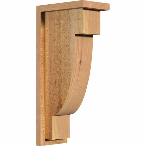 Ekena Millwork 6 in. x 10 in. x 22 in. Western Red Cedar Alpine Rough Sawn Corbel with Backplate