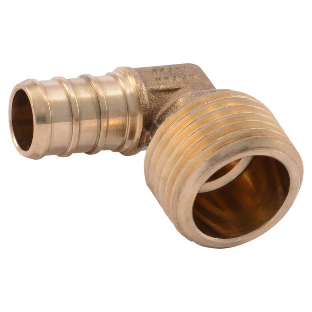SharkBite 1/2 in. PEX Barb x 1/2 in. MNPT Brass 90Degree Elbow Fitting