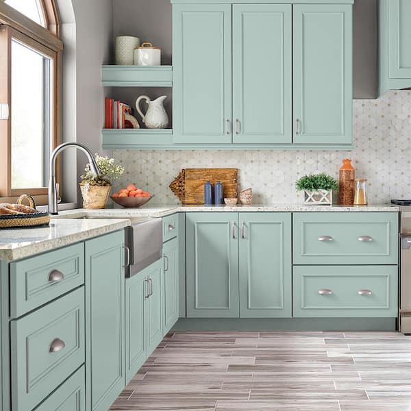 1 qt. #MQ3-20 Whipped Mint Satin Enamel Interior/Exterior Cabinet, Door & Trim Paint