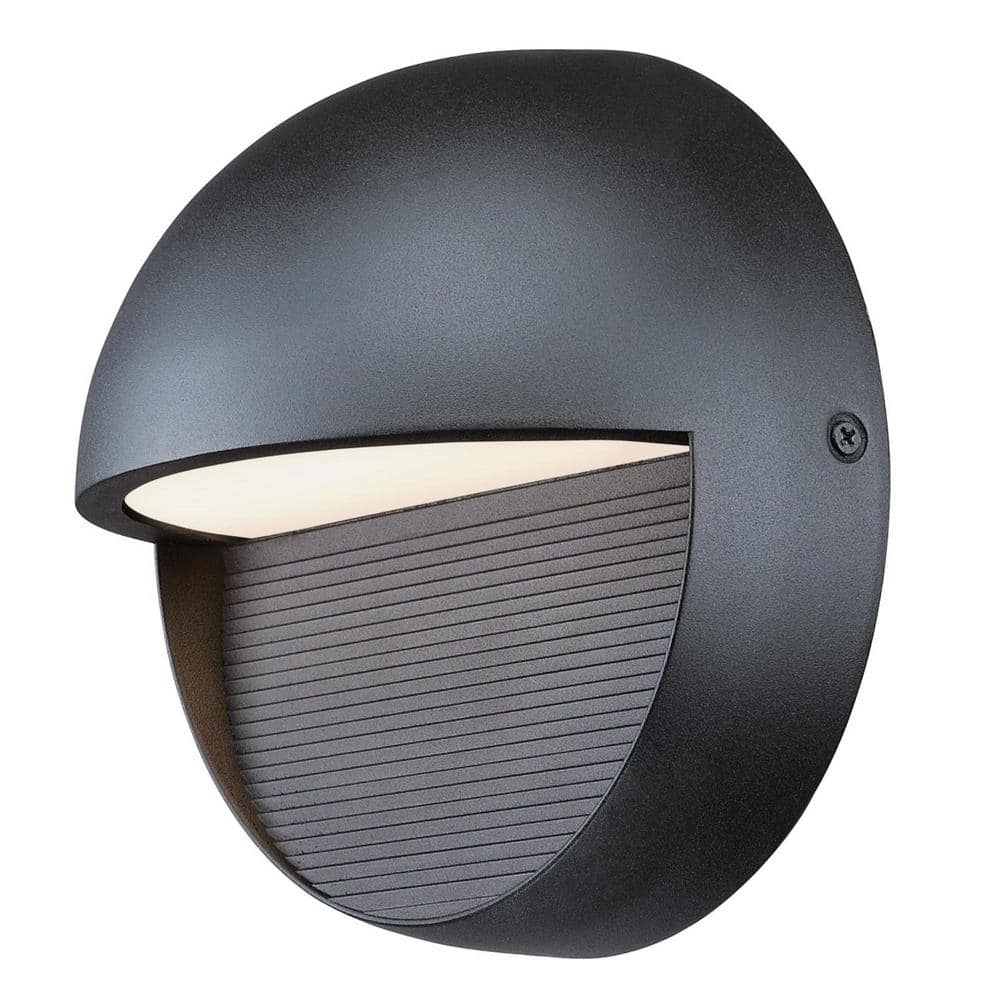 Winslett Textured Black LED Wall Fixture with Frosted Glass