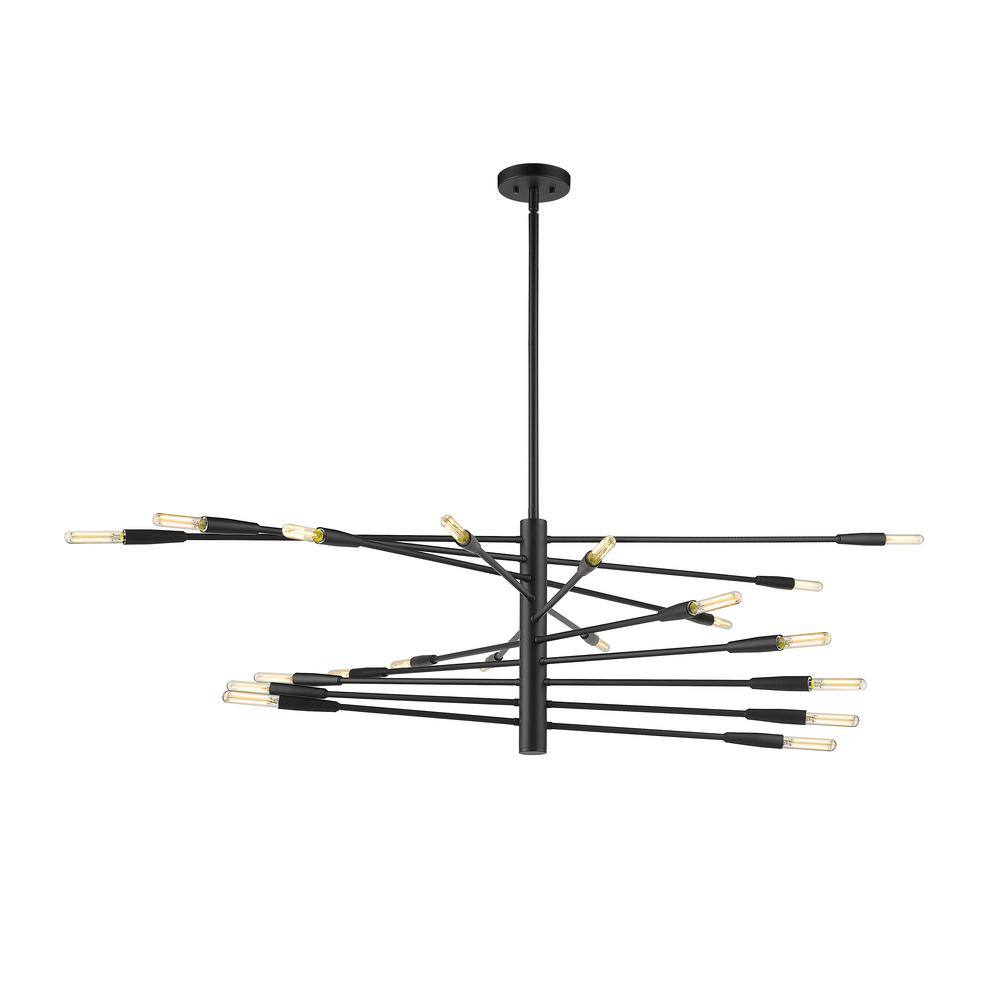 Ascension Matte Black 60" Steel 20-Light Chandelier