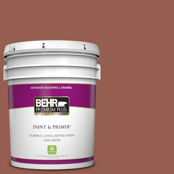 BEHR PREMIUM PLUS 5 gal. #200F-6 Sequoia Grove Eggshell Enamel Low Odor Interior Paint & Primer