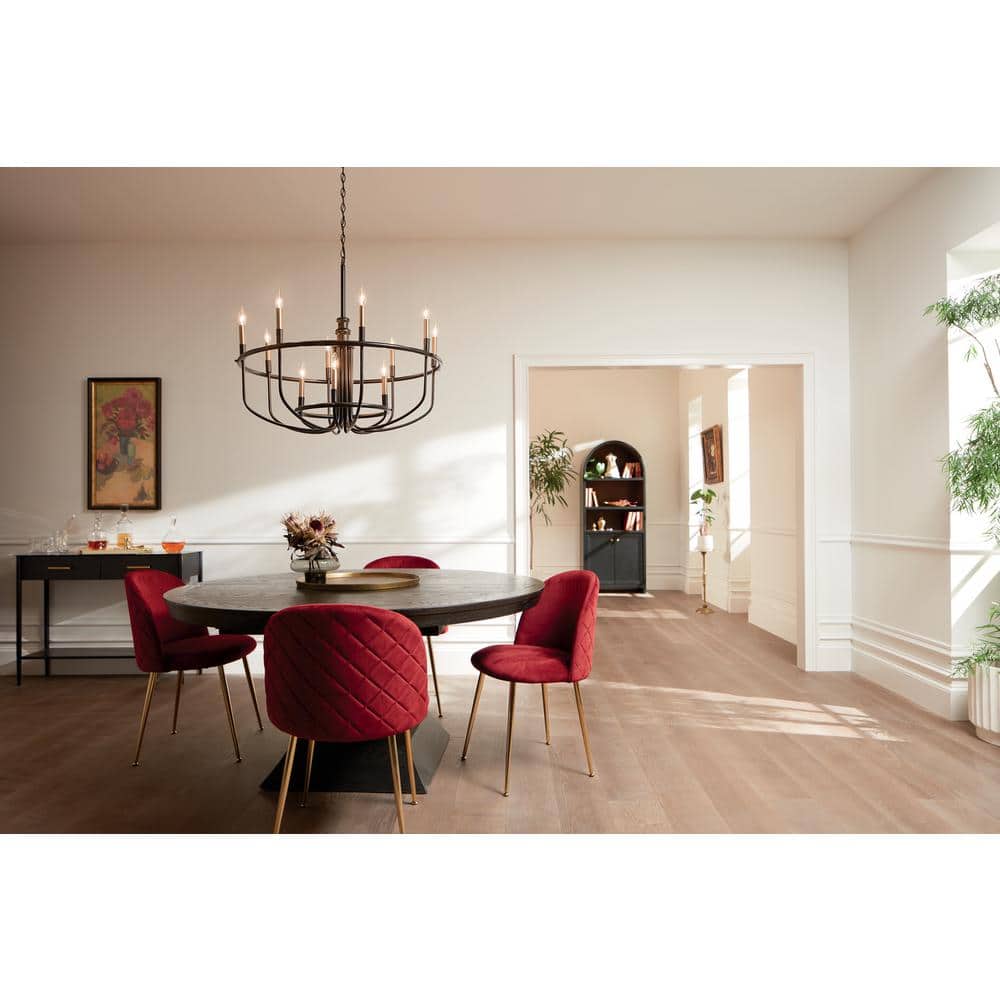 Capitol Hill 30.75" Black Modern 12-Light Chandelier