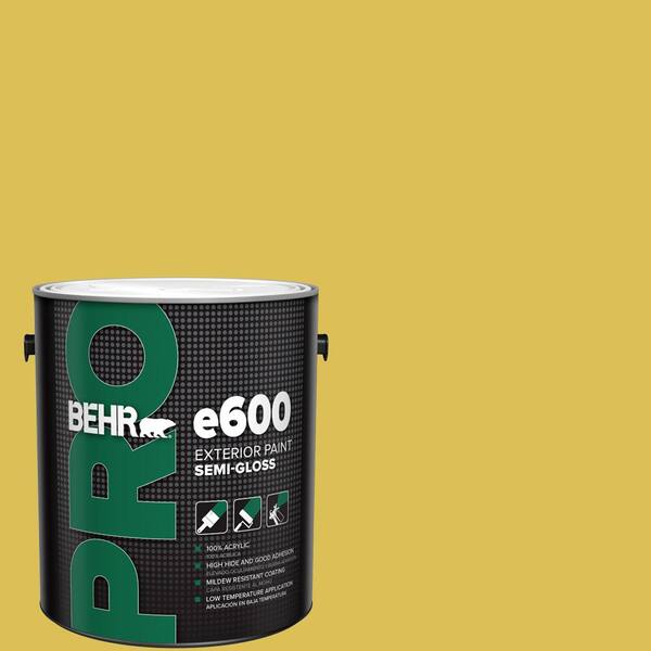 BEHR PRO 1 gal. #P320-6 Sulfur Yellow Semi-Gloss Exterior Paint