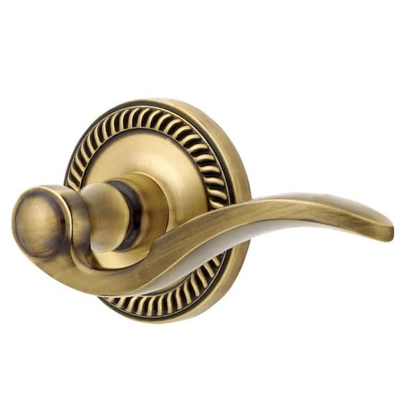 Grandeur Newport Rosette Vintage Brass with Privacy Right Handed Bellagio Lever