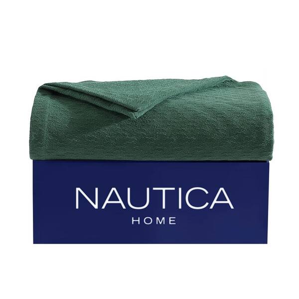 Nautica Ripple Cove 1Piece Green Cotton Full / Queen Blanket