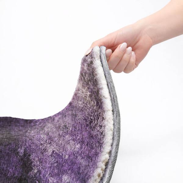 Dream Shag Premium Machine Washable Abstract ADS590 Purple 10 ft. x 14 ft. Area Rug
