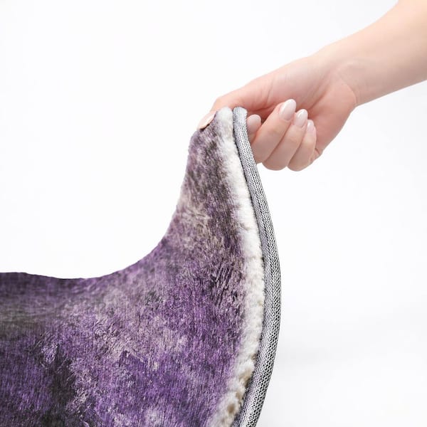 Dream Shag Premium Machine Washable Abstract ADS590 Purple 9 ft. x 12 ft. Area Rug
