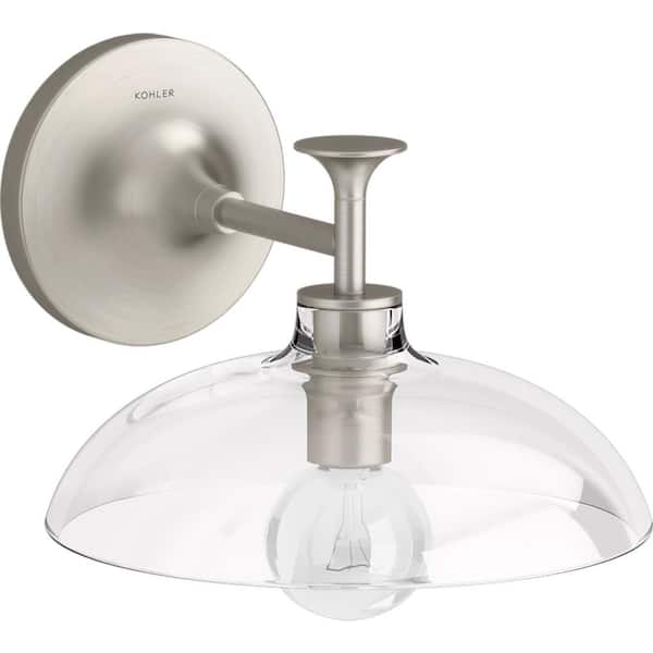 Tone 1 Light Brushed Nickel Indoor Bathroom Wall Sconce, UL Listed