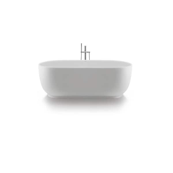 luv..63 Duravit Luv 63 in. x 29.5 in. Soaking Bathtub with Center Drain in