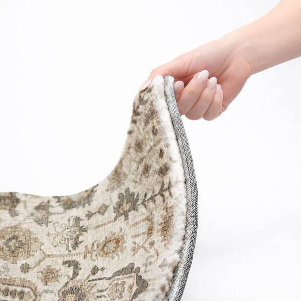 Dream Shag Premium Machine Washable Abstract ADS697 Honey 3 ft. x 4 ft. Area Rug