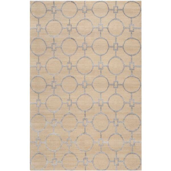 Stone Wash 6 ft. x 9 ft. Beige Trellis Area Rug