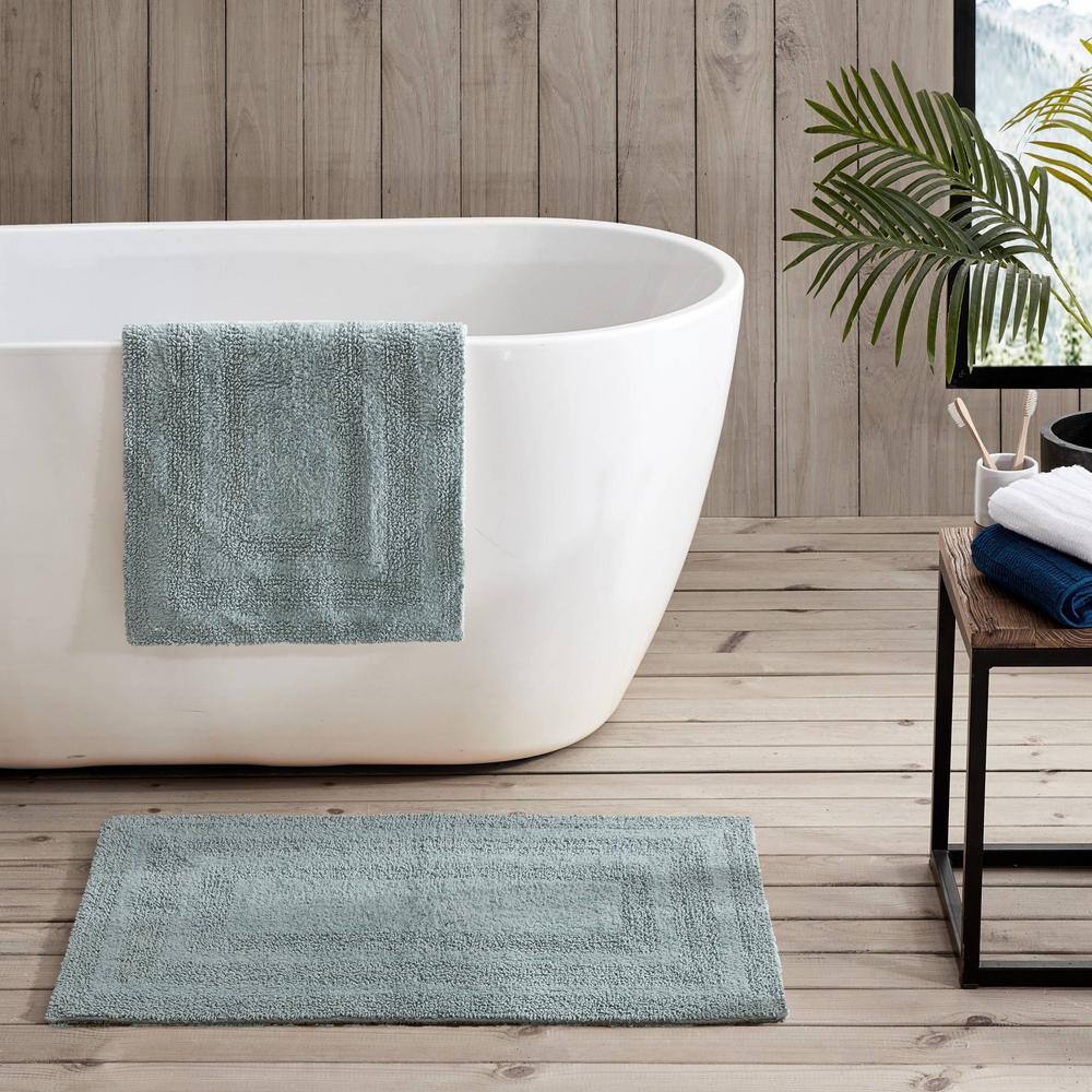 Logan Green Cotton 2 Piece Bath Rug Set