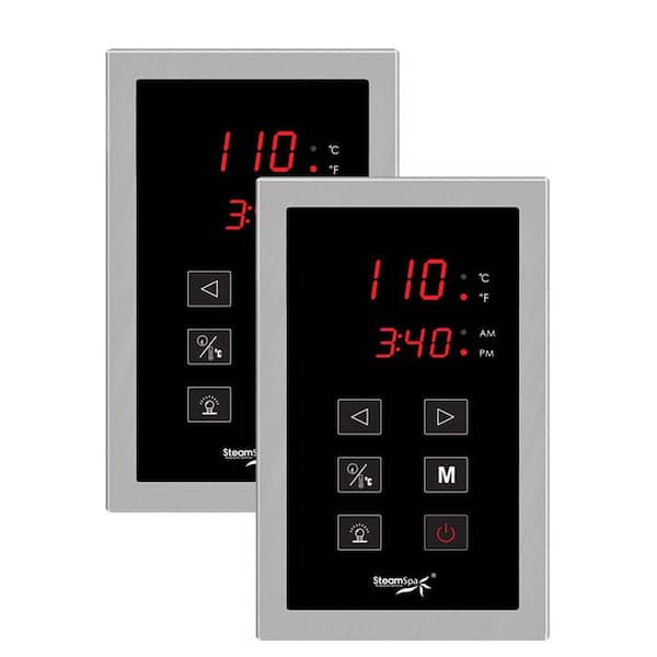 SteamSpa Dual Touch Panel Control System in Brushed Nickel