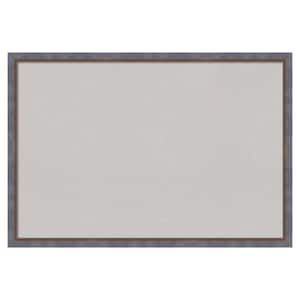 2-Tone Blue Copper Wood Framed Grey Corkboard 38 in. x 26 in. Bulletin Board Memo Board
