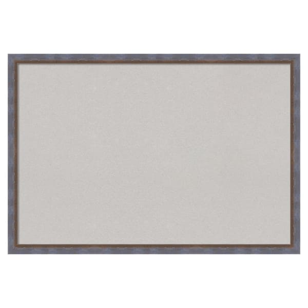 Amanti Art 2-Tone Blue Copper Wood Framed Grey Corkboard 38 in. x 26 in. Bulletin Board Memo Board