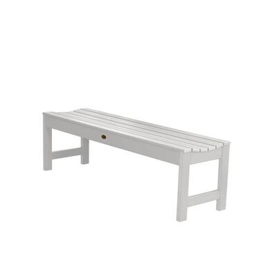white outdoor backless bench