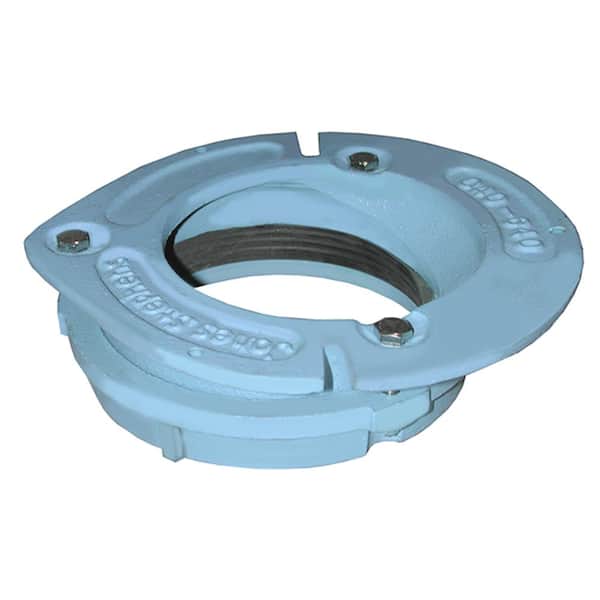 Photo 1 of 4 in. x 2 in. No Caulk Code Blue Cast Iron Water Closet Flange with 1 in. Offset