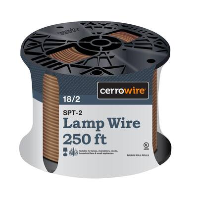 250 ft. 18/2 Stranded Lamp Wire, Brown