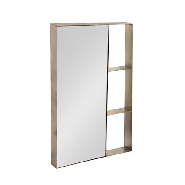 Kate and Laurel Medium Rectangle Silver Contemporary Mirror (35.5 in. H x 14.5 in. W)