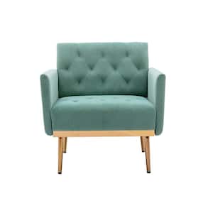 Mint Green Modern Polyester Upholstered Accent Arm Chair Leisure Single Sofa with Rose Golden Feet