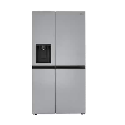 27 cu. ft. Side by Side Refrigerator with External Ice and Water Dispenser in Platinum Silver