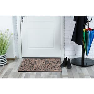 A1HC First Impression Dog Sketch Black/Copper 18 in. x 30 in. Rubber Beautifully Copper Finished Door Mat