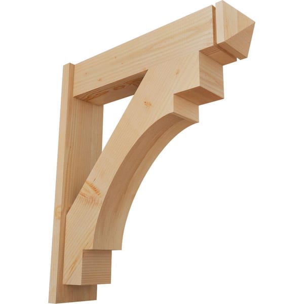 Ekena Millwork 8 in. x 36 in. x 32 in. Douglas Fir Merced Arts and Crafts Smooth Outlooker