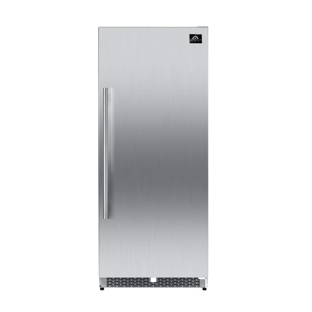 Forno Cologne 30 in. 14.6 cu. ft. Rolling Freezerless Refrigerator in Stainless Steel with 3 Glass Shelves, Right Hinge, Silver