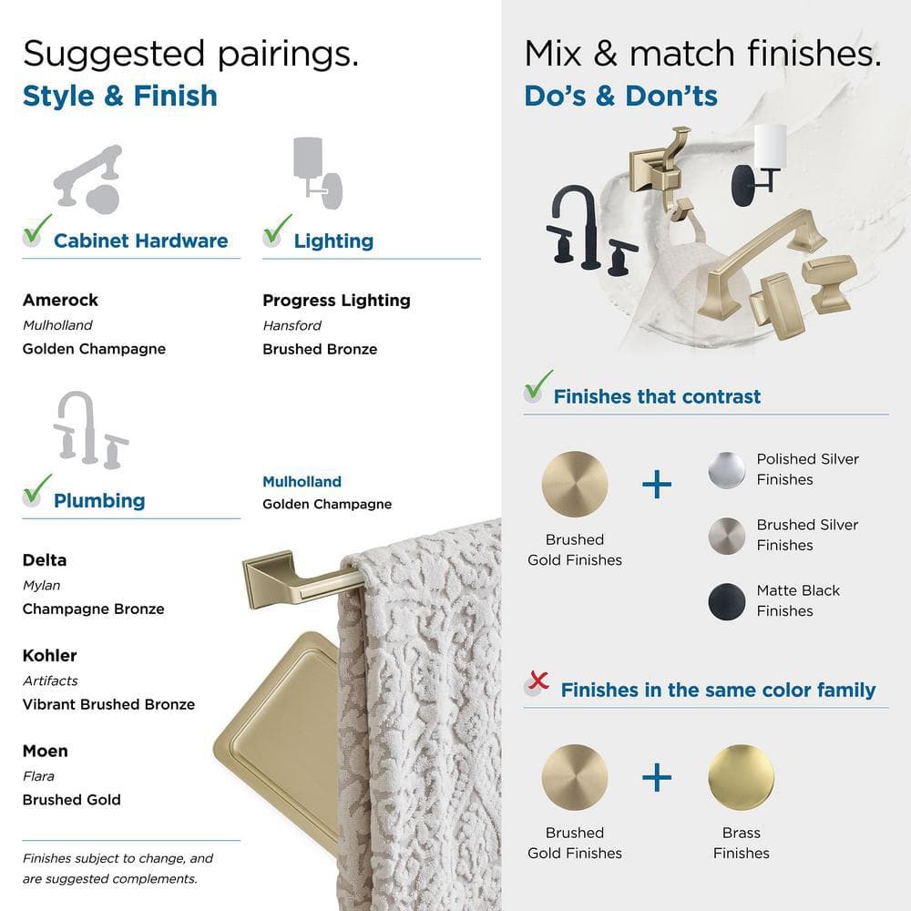 Golden Champagne Pivoting Double Post Toilet Paper Holder