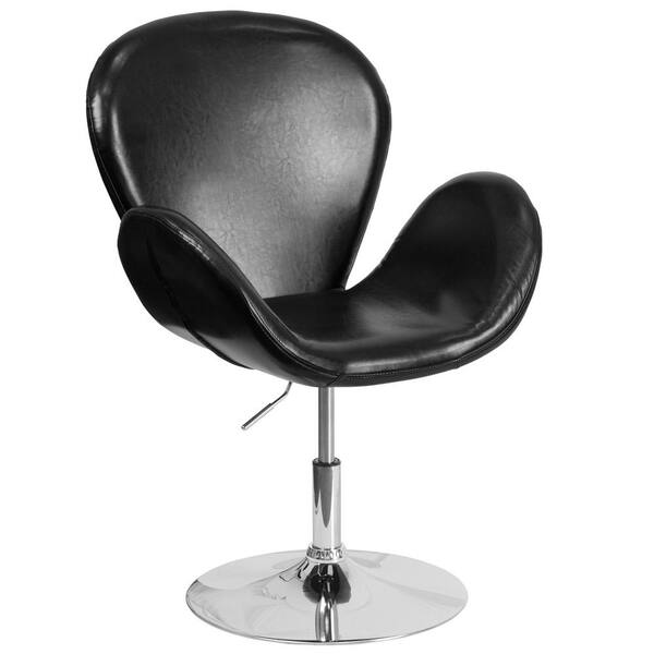 Flash Furniture Hercules Trestron Series Black Leather Reception Chair with Adjustable Height Seat