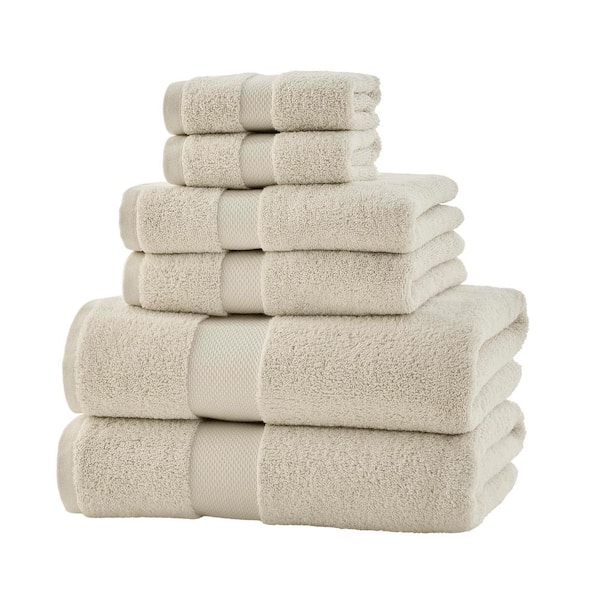 Home Decorators Collection Ultra Plush Soft Cotton Almond Biscotti Ivory 6-Piece Bath Towel Set