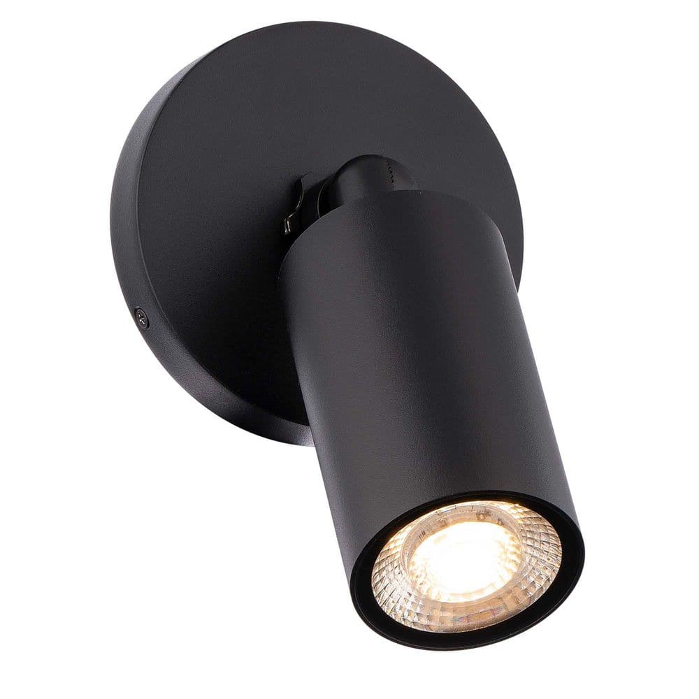 Cylinder 4.75 in. Black Indoor/Outdoor Hardwired Wall Cylinder Sconce with Selectable CCT Integrated LED price history on PriceWatchPro