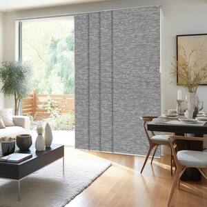 Panel Track Blinds Nautical Grey Cordless Light Filtering Adjustable with 22 in Slats Up to 80 in. W x 96 in L
