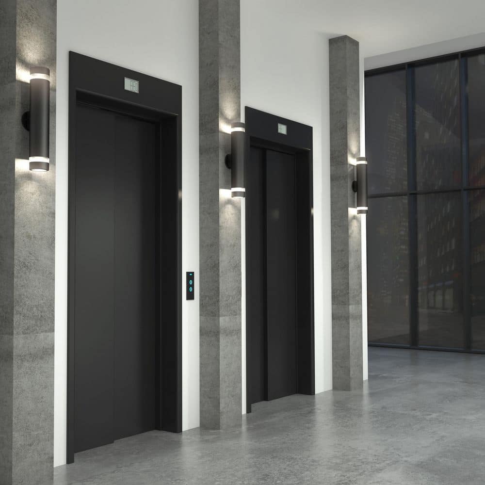 Artika C7 Black Modern Large Integrated LED Exterior Hardwired