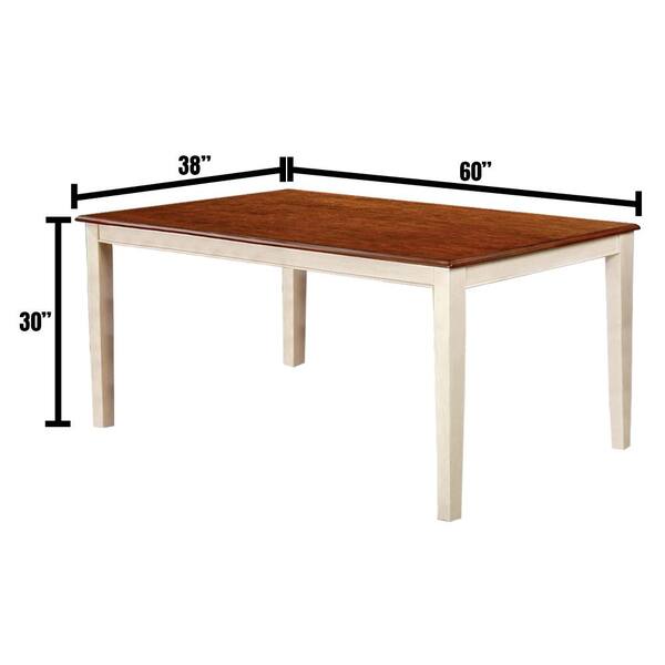 William's Home Furnishing Torrington Vintage White and Cherry Transitional Style Dining Table
