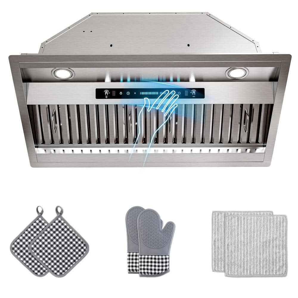 30 in. 300 CFM Convertible Insert Range Hood in Stainless Steel 4-Speed with LED, Touch and Gesture Control with Remote price history on PriceWatchPro