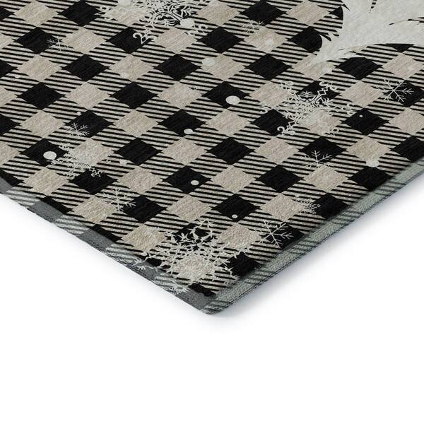 Mayfield Premium Machine Washable Abstract AMF1824 Taupe 2 ft. 3 in. x 7 ft. 6 in. Runner Rug