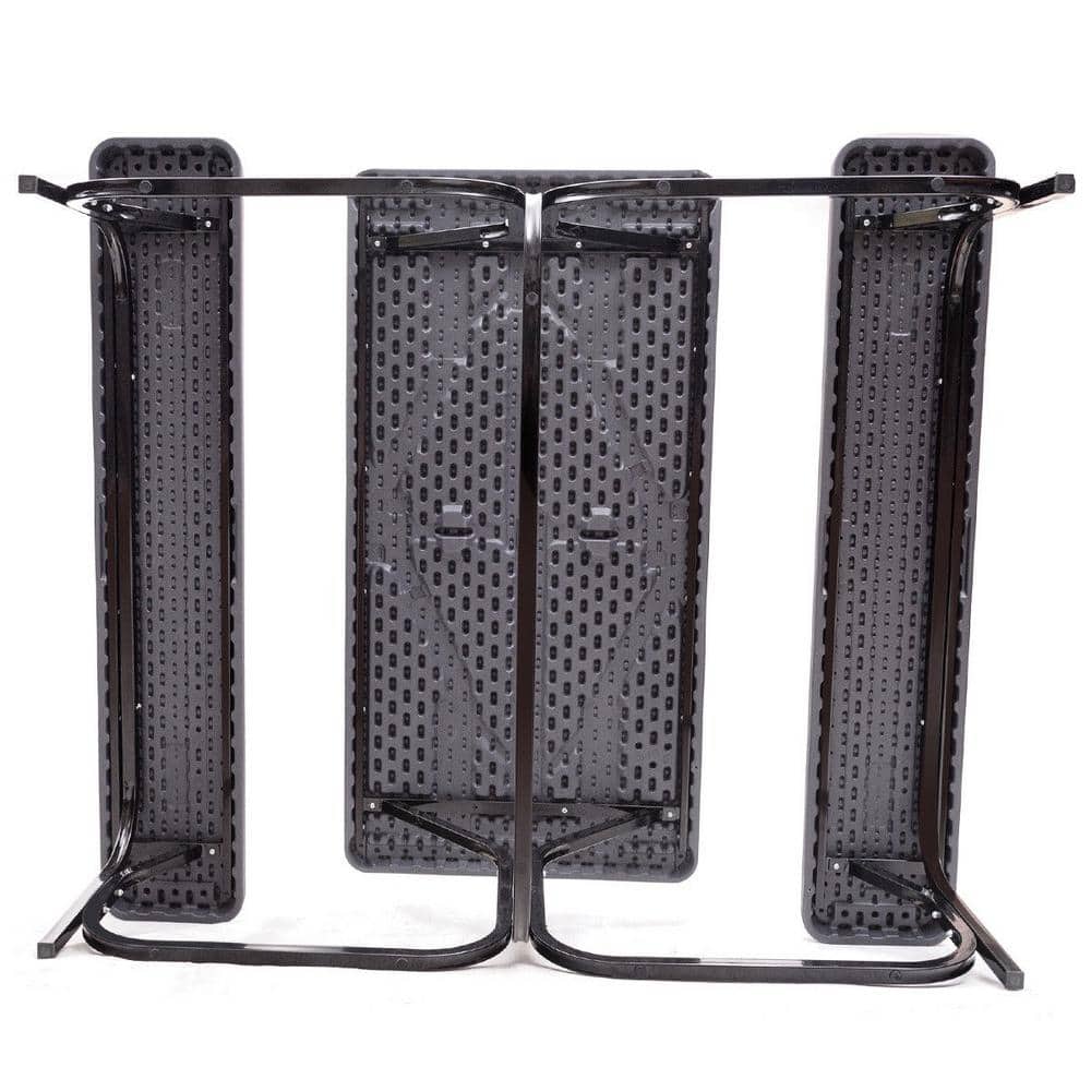 Eco-Friendly HDPE Black Picnic Table Set for 4