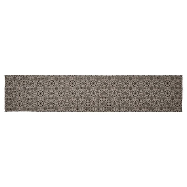 Custom House 12 in. W. x 60 in. L Black Jacquard Cotton Blend Table Runner