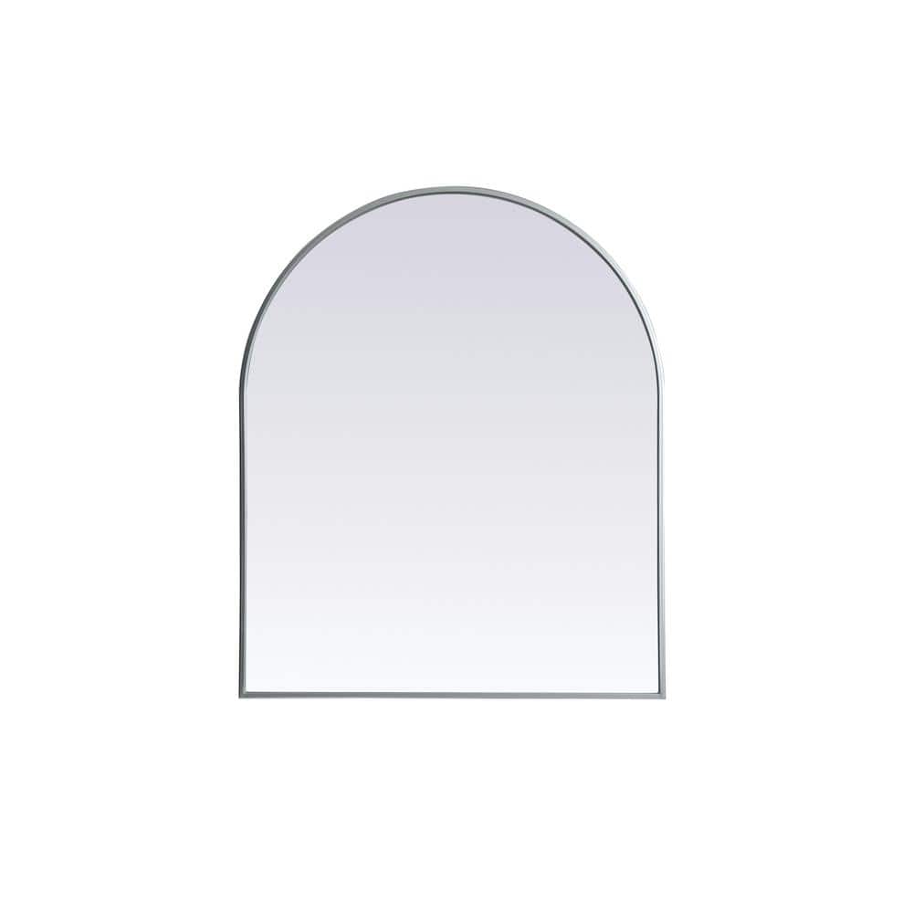 Simply Living 30 in. W x 36 in. H Arch Metal Framed Silver Mirror