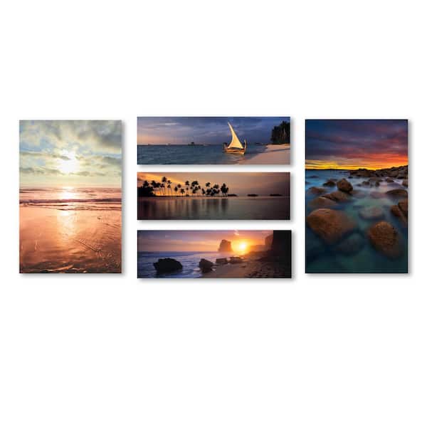 Trademark Fine Art 22 in. x 47 in. x 1.5 in. Beach Scenes Wall Collection Framed Nature Wall Art