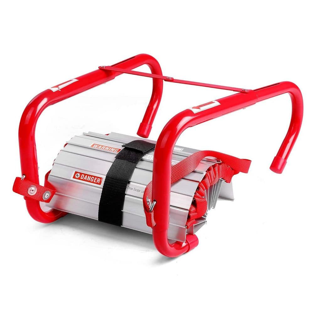 15 ft. 2-Story Fire Escape Ladder, 1000 lb. Load Capacity with Anti-Slip Ru