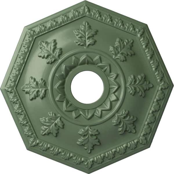 Ekena Millwork 1-1/2" x 18" x 18" Polyurethane Nottingham Ceiling, Hand-Painted Athenian Green