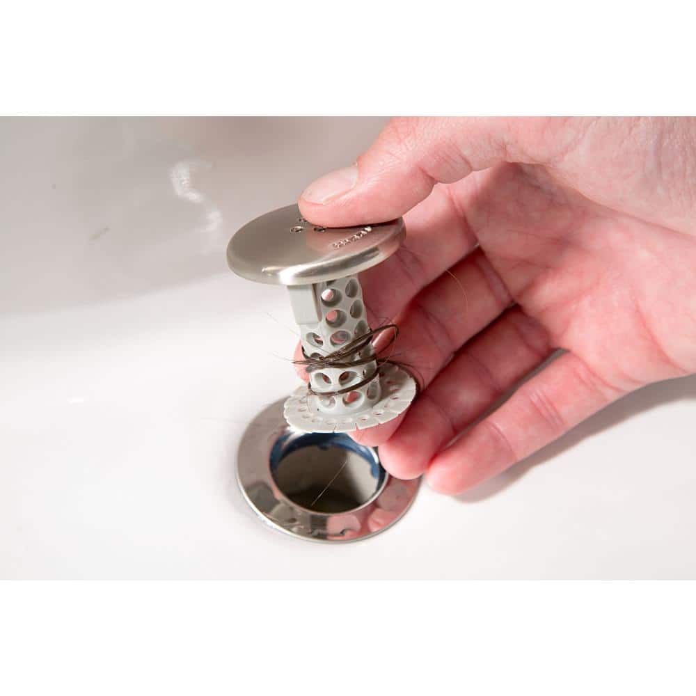 1.75'' Nickel and Gray Silicone Sink Strainer