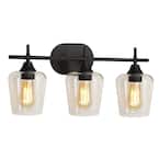 Alsy 7.5 in. 3-Light Bronze Vanity Light with Clear Glass Shade-22012 ...