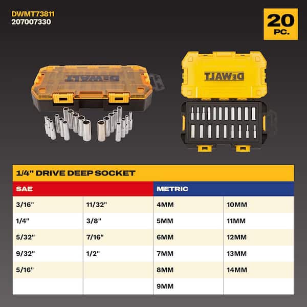 1/4 in. Drive Socket Set (20-Piece)