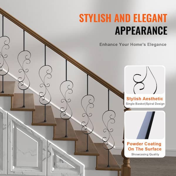 SVOPES 44 in. x 0.8 in. Metal Stair Balusters, 5 Pack SVOPES 44 in. x 0.8 in. Metal Stair Balusters, 5 Pack
