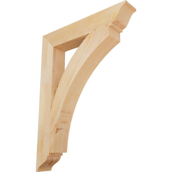Ekena Millwork 6 in. x 48 in. x 36 in. Douglas Fir Thorton Traditional Rough Sawn Bracket
